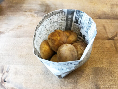 野菜を保存する紙袋にも◎新聞紙で作る簡単で丈夫なゴミ箱の折り方作り方